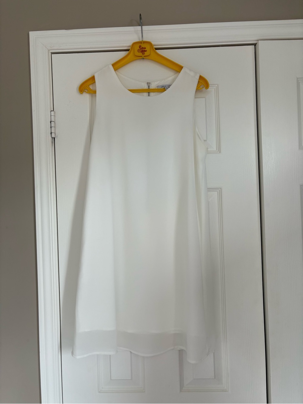 Naked Zebra White Sleeveless Mini Shift Dress